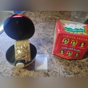 Pokemon Limited Edition Gold Card in Pokeball